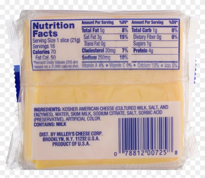 American cheese nutrition facts