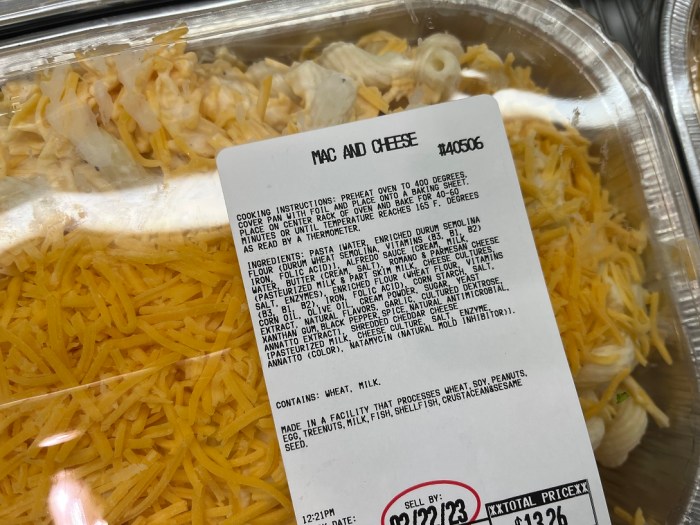 Costco macaroni and cheese nutrition