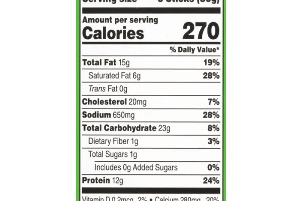 Farm rich cheese sticks nutrition