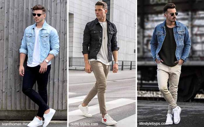 Pria fashion inspirasi terkini dan jeans jaket celana perpaduan kaos panjang dengan dewasa agar tampil maskulin